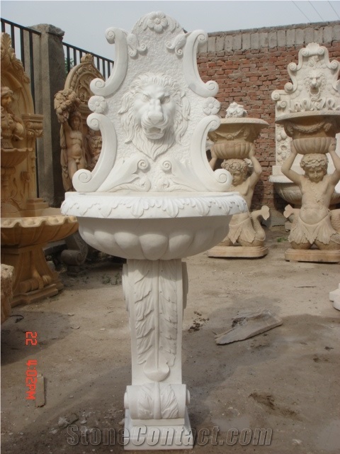 White Marble Sculptured Fountains,Handcarved Stone Wall Fountains