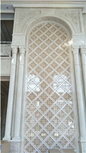Beige Marble Interior Design Decorative Wall Panels Foyer Decoration
