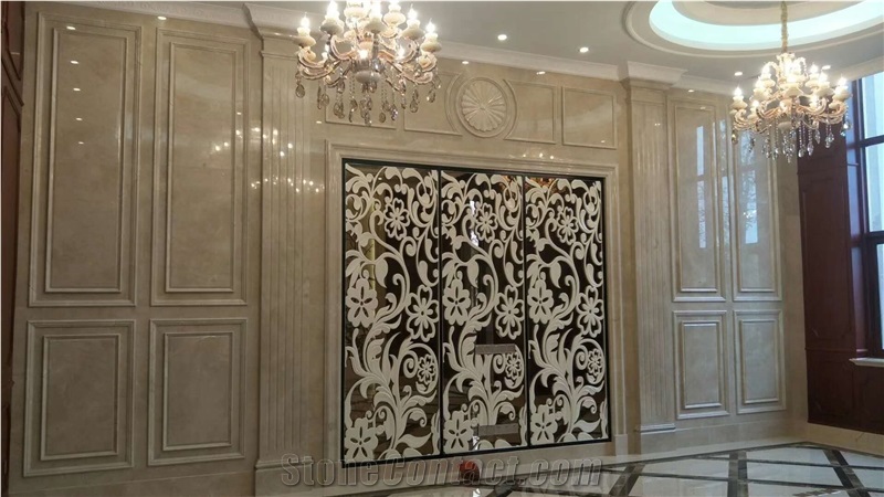Beige Marble Interior Design Decorative Wall Panels Foyer Decoration