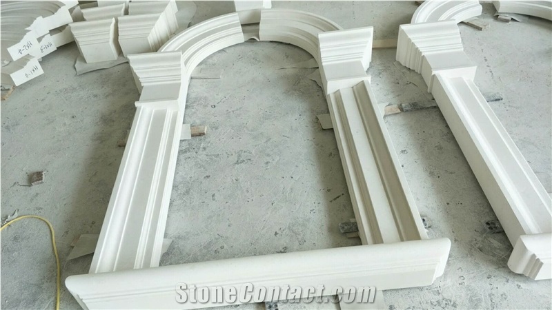 White Turkish Limestone Window Frame Surround Sill Customized