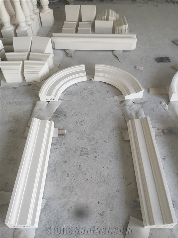 White Turkish Limestone Window Frame Surround Sill Customized