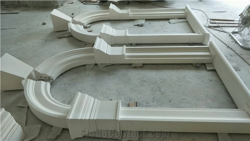 White Turkish Limetone Window Frame Surround Sill Customized