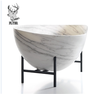 Home Decoration Large Bianco Carrara Marble Bathubs