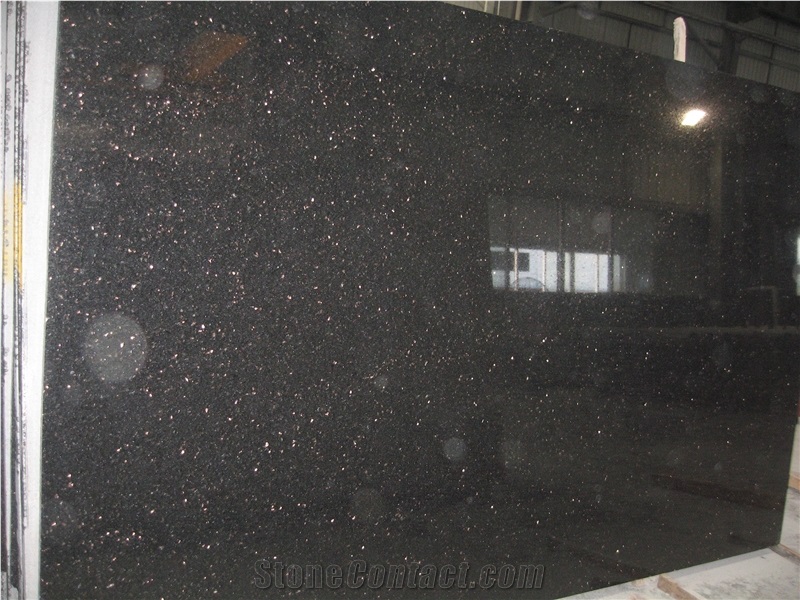 Black Galaxy Granite Slabs Granite Tiles