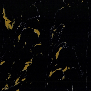 Black Golden Flower Vemy Quartz Stone