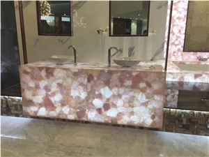 Pink Quartz Crystal Bathtub