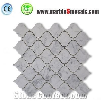 Arabesque Carrara White Marble Mosaic Tile Panel