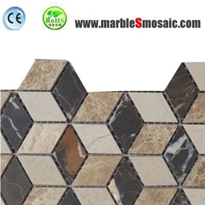 Bathroom Beige 3d Marble Mosaic Tiles