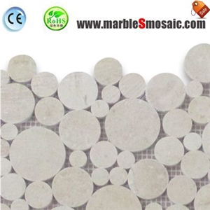 Beige Marble Bubble Round Mosaic Tile