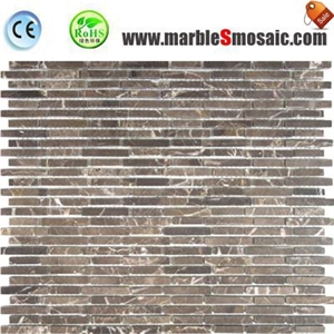 Brown Marble Mosaic Floor Tile Panel