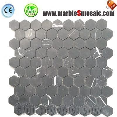 China Hexagon Black Marble Mosaic