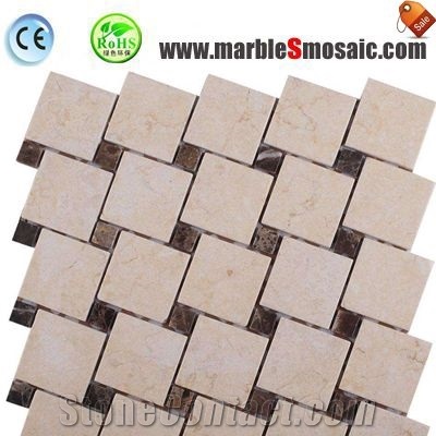 Crema Beige Brick Marble Mosaic Sheet