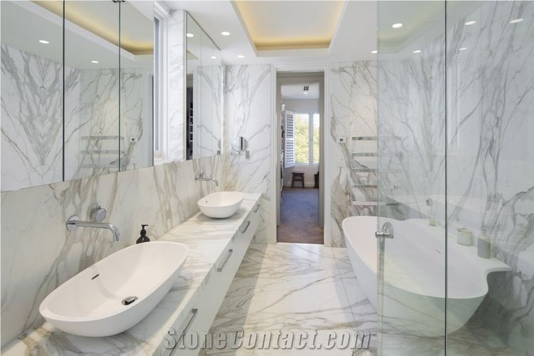 Calacatta Premium Marble Residential Bathroom Design