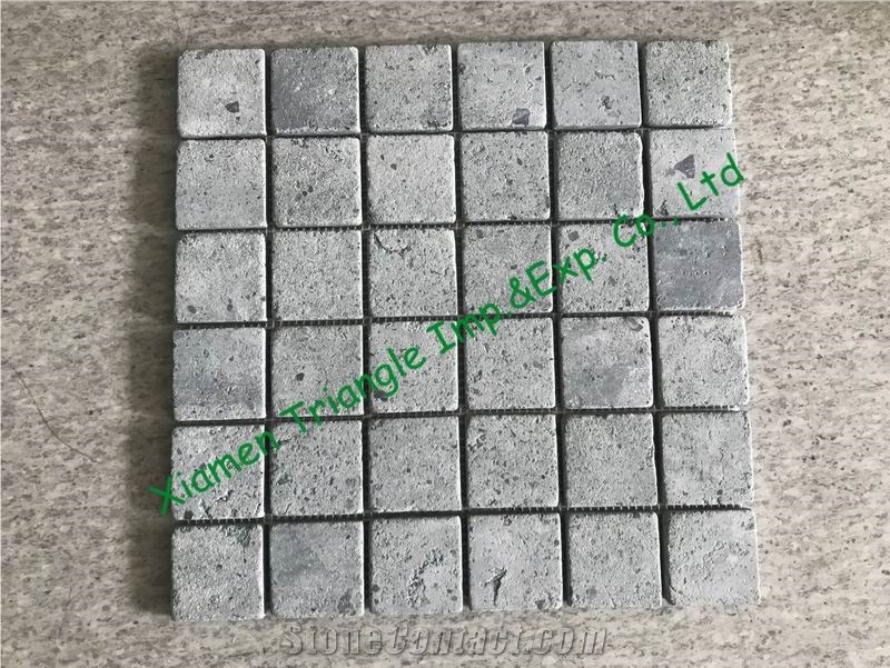 China Green Sukabumi Stone Tumbled Mosaic Tiles