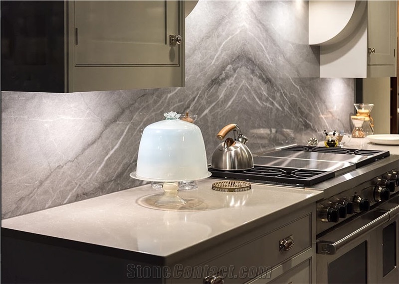 Solid Surface Stone Kitchen Countertop Thomas Grey Marble