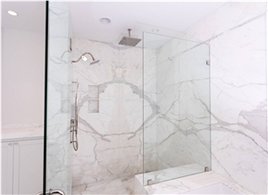 Calacatta Premium Italian White Marble Bathroom Design