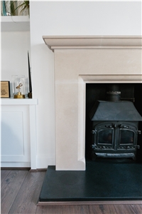 Bespoke Design and Handmade New Cream Limestone Fireplace