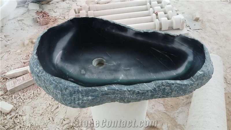 Black Markino Marble Custom Design Wash Basins