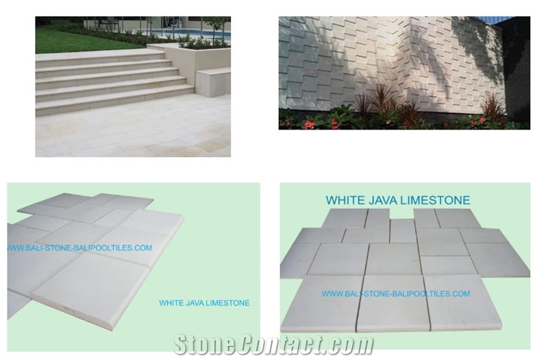Ivory White Java Limestone Pool Coping Tiles
