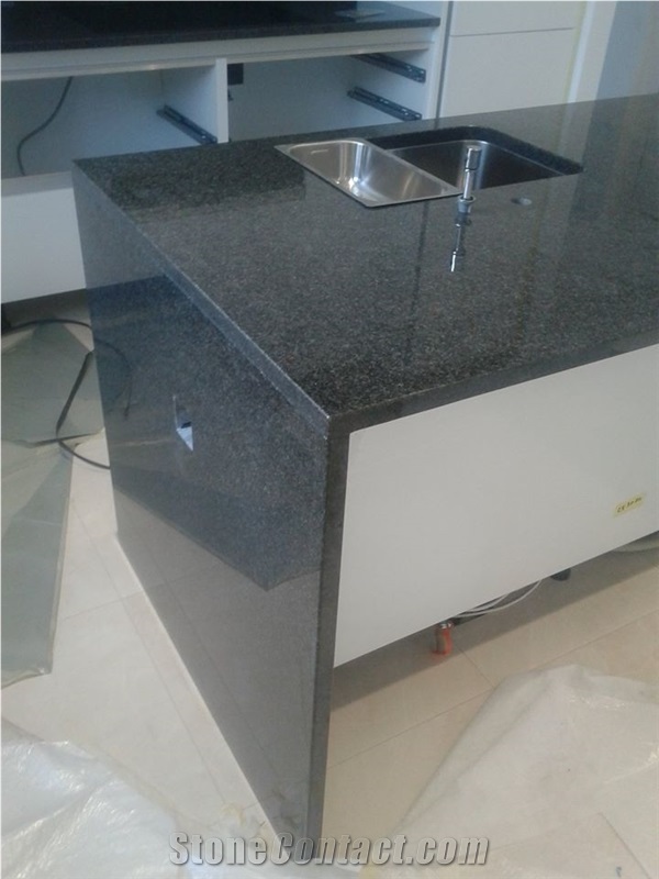 Black Anzola Granite Kitchen Countertop