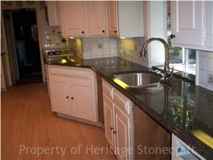 Tropic Brown Granite Kitchen Countertop, Drop-In Stainless Steel Sink