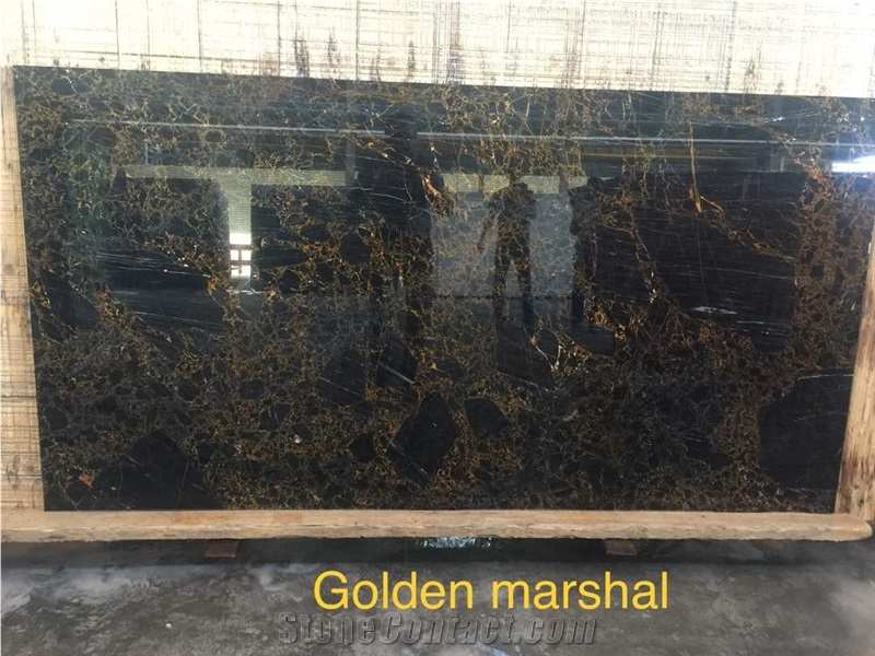 Golden Marshal Slabs, Iran Black Marble