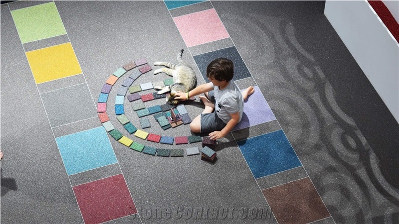 Quartz Stone Mosaic Floor Carpet