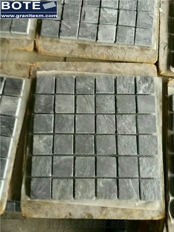 China Black Slate Mosaic Tile Floor Tile