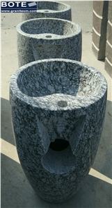 Sea Wave Granite Padestal Wash Basins Sinks