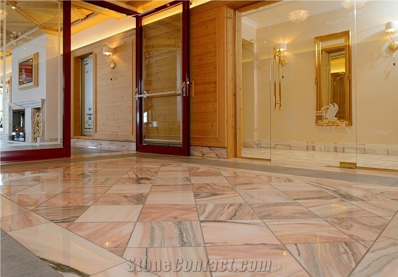 Soelker Rose Pink Marble Floor Tiles, Pink Marble Floor Tile