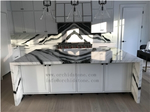 Natural Panda White Marble Kitchen Countertops,Desk Tops,Bench Tops