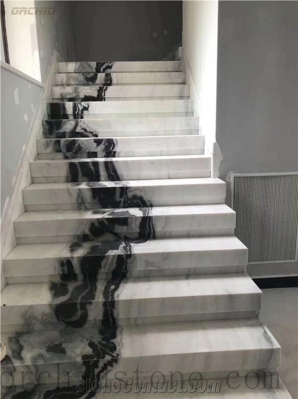 Panda White Marble Staircase,Riser