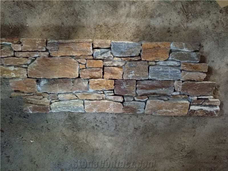 Cement Slate,Brown,Rusty,Panel Cladding,Natural Stacked Stone for Wall