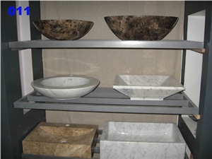 Carrara White Marble Sink Marble Basin Wash Bowl