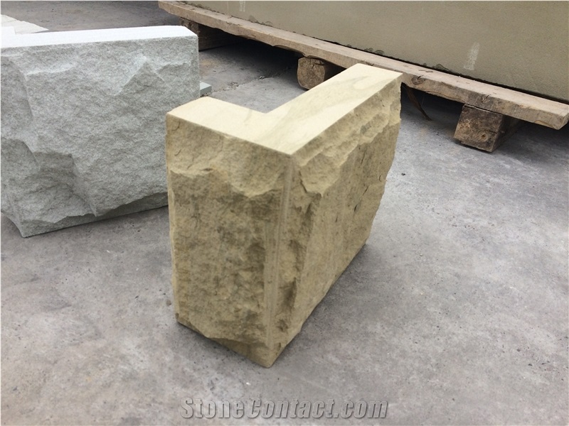 Custom Sandstone Mushroomed Stone Beige Sandstone Mushroomed Cladding