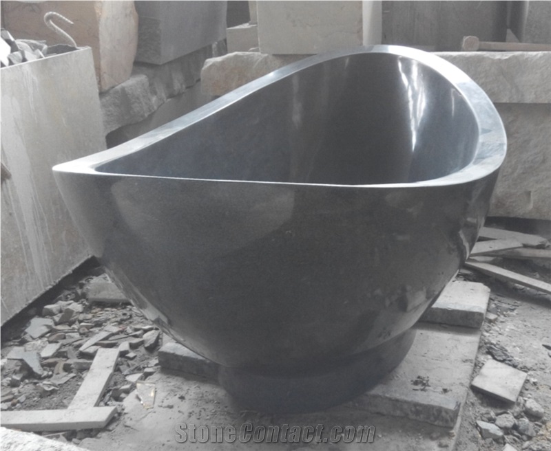 Dark Grey Granite Polished Oval Bathtub Bath Tubs,Resin Bath Tub