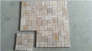 Honed Light Travertine French Pattern Tile for Bathroom Floor Tiles
