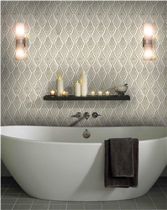 Irregular Black&White Marble Bathroom Backsplash Marble Mosaic
