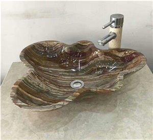 Natural Stone Sinks,Wash Bowls,Brown Onyx Wash Basins