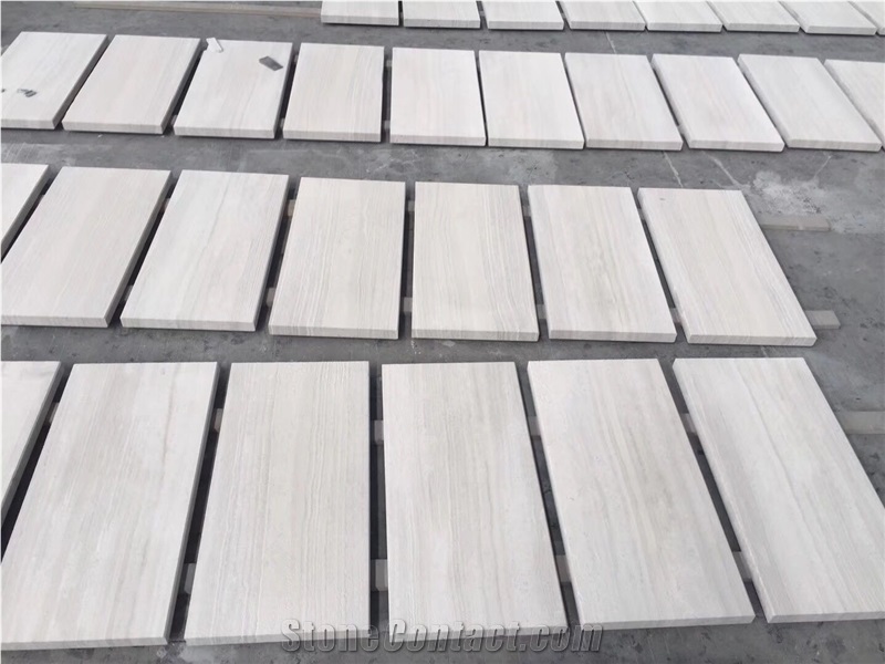 Sandblasted White Wood Marble Flooring Tiles Walling Marble