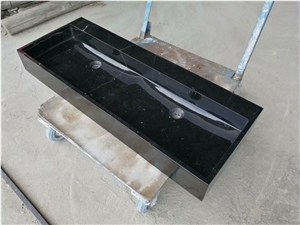 Solid Black Marble Farm Sinks Black Marquina Polished Rectangle Sinks