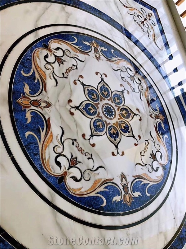 Tile Patterns Inlays,Big Waterjet Marble Medallion Tile for Lobby