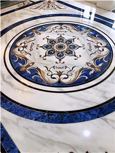 Tile Patterns Inlays,Big Waterjet Marble Medallion Tile for Lobby