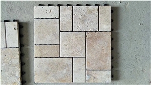 Tumbled Light Beige Travertine Tiles for Kitchen Floor