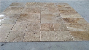 Tumbled Light Beige Travertine Tiles for Kitchen Floor