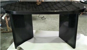White and Black Marble Desk Table Top Dinner Table Chair