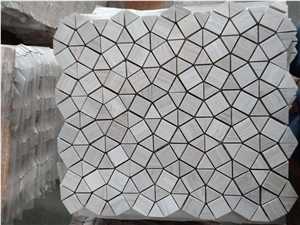 White Wood Grain Marble Mosaic Tile for Backsplash