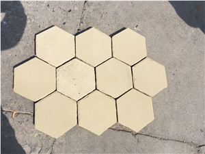 Yellow Sandstone Patio Pavers Hexagon Sandstone Pavers for Floor
