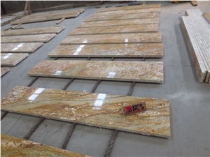 Imperial Gold Granite Stair Steps Riser Treads Hotel Project Stone