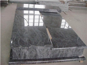 Polished Natural Blue Granite Western Style Tombstones